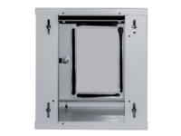 Intellinet Network Cabinet, Wall Mount (Standard), 6U, Usable Depth 265mm/Width 239mm, Grey, Assembled, Max 60kg, Metal & Glass Door, Back Panel, Removeable Sides, Suitable also for use on desk or floor, 10,Parts for wall install (eg screws/rawl plugs) not included - Skap - veggmonterbar - grå, RAL 7035 - 6U - 10