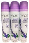 Yardley Body Sprays x 3 English Lavender 3 x 75ml
