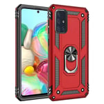 Mobile Stuff For Samsung Galaxy A71 Case with Magnetic Ring Holder, Military Grade Protective TPU Shockproof Hard Armour Phone Cover for Galaxy A71 (Hybrid Red)