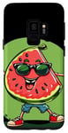 Coque pour Galaxy S9 Joli costume de melon pour les amateurs de lunettes de soleil et de fruits