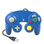 Bleu Manette De Jeu Filaire Usb Pour Nintendo Gamecube, Contrôleur De Vibration, Joystick Pour Ordinateur Pc Mac