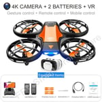 Orange 4K 2B VR - Mini Drone V8 Bleu avec Caméra Professionnelle 4K HD, Wifi, FPV, RC, Quadcopter, Recommande
