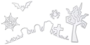 Elizabeth Craft Designs Halloween Scène Die, en MÉTAL, Gris, 21.3 x 13.7 x 0.2 cm