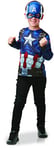 Rubies - AVENGERS officiel - Déguisement pour Enfant avec un Top Classique Captain America Imprimé + son Masque en Plastique - Taille Unique 5-8 ans - Super Héros Marvel