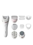 Philips Epilator Series 8000 Wet &amp; Dry Cordless Epilator with 9 accessories BRE740/11, One Colour, Women