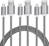(Lot de 3) Cables Micro USB 2M Cable Micro USB 2.4A en Nylon Tress¿¿ Cable Cordon Chargeur Micro USB Rapide pour Android, Kindle, Samsung Galaxy Note Android