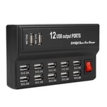 12 Ports USB Hub 5V 12A Power Adapter Charging Station Adapter Charger Home HEN