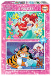 Educa - 2 Puzzles de 48 pièces pour Enfants | Disney Princesses Ariel + Jasmine. À partir de 5 Ans (18213)