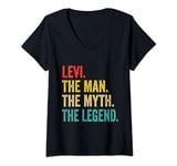 Womens Mens Levi The Man The Myth The Legend Personalized Funny V-Neck T-Shirt