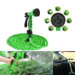 Expandable Garden Hose Flexible Pipe Expanding No-Kink Water Hose Reel with 7-Mode Spray Nozzle, Fitting 1/2" & 3/4" Faucet