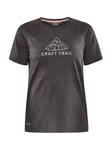 Craft Craft Women's Adv Trail Wool Short Sleeve Tee Black Melange XL, Black-Melange