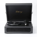 Halterrego turntable with built-in speakers, RMS 2 x 2.5W, 3 speeds 33/45/78 turns, RCA Out, Aux in, headphone jack, adapter included, black
