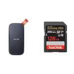 SanDisk 2 to Portable SSD, Disque SSD Externe, USB 3.2 Gén. 2, jusqu'à 520 Mo/s & 128 Go Extreme Pro Carte SDXC + RescuePRO Deluxe, jusqu'à 200 Mo/s, UHS-I, Classe 10, U3, V30