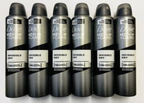 6 x Dove Men+Care 48H Anti-Perspirant Deodorant Invisible Dry 250ml