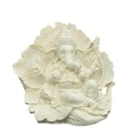 Ganesh Statue Ridhi Sidhi White -- 11X12 Cm
