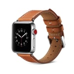 Apple Watch 45mm Series 9 Armband i äkta läder, cognac