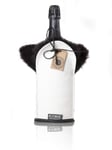 KYWIE Champagne Bottle Chiller, Insulated Sheep Skin Sparkling Wine Chiller to Suit Champagne & Prosecco Bottles – White Suede