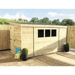 10  x 8 Pressure Treated Reverse Garden Shed with Single Door