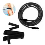 fgfh Adjustable swimming belt 4M swimming resistance band, swimming training elastic rope, durable swimming belt elastic band for swimming pool resistance training (black)
