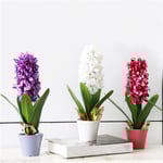 3 st Hyacint Konstgjord Blomma Med Corm Bukett Blad För Hem Farmh