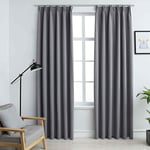 vidaXL Blackout Curtains with Hooks 2 pcs Grey 140x245 cm Home Room Curtain UK