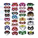 32 st superhjältemasker cosplay jul halloween barn vuxna karneval fest rekvisita barnkalas filtmasker maskeradgåvor