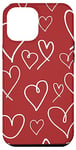 Coque pour iPhone 13 Pro Max Cœurs de couleur rouge bordeaux pour la Saint-Valentin