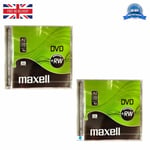 2 x Maxell DVD+RW Disc 4.7GB Rewritable 4x Speed 275894 Recordable Blank Disc