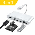 Lightning To Sd Tf Card Usb Camera Reader Adapter 4 In 1 For Iphone And Ipad