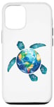 Coque pour iPhone 12/12 Pro Save The Planet Turtle Recycle Ocean Environment Earth Day