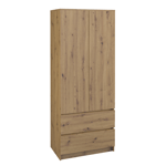 MODERN 2 Door Storage Wardrobe With Shelves And 2 Drawers - ARTISAN