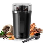 Aigostar Coffee Grinder Electric with Removable Lid, Grinder for Coffee Bean, Pepper, Grain, Spice, Nuts Safe 304 Stainless Steel Blades, Powerful Grinder Motor 200W - Natural 30RRK.