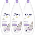Dove Relaxing Body Wash, Jasmine Petals & Coconut Milk, 225ml - Pack of 3