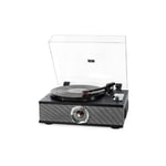 Platine vinyle Halterrego ALL-in-one avec 2 HP intégrés / couvercle, RMS 2* 8W, 3 vitesses, lecteur CD, BT IN, Radio FM, Aux IN, RCA out, couleur Noir - Neuf