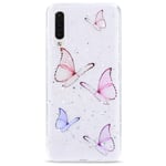 LAPOPNUT for Samsung A71 Phone Cases for Women Clear Cute Glitter Butterfly Cases Silicone Shockproof Protective Bumper Cases for Samsung Galaxy A71, Pink