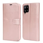 AMAZE!UK Phone Case for Samsung A12 5g (6.5"), Premium Leather Case Samsung Galaxy A12 5g Magnetic Closure Kickstand Full Protection Book Design Wallet Flip (Rose)