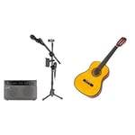 RockJam RJKSK-BK Premium Performer 100-watt Bluetooth Karaoke Machine & PA System with Two Karaoke Microphones & Music Alley 34 Inch Classical Junior Acoustic Guitar For Kids