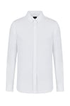 AX Armani Exchange Men's Long Sleeve Stretch Cotton-Satin Button Up Shirt, White/White, XS