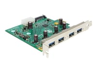 Delock Pci Express Card > 4 X Usb 3.0 - Lagring/Usb3.0-Styrenhet - Usb 3.0 - Pcie 2.1 X1