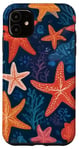 Coque pour iPhone 11 Esthétique corail étoilé cool