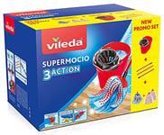 Vileda SuperMocio Pack Special - 1 Tête de Balai 3 Action + 2 Têtes Microfibre Power