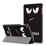Huawei MatePad T10s - Tri-Fold læder cover med printet Design - Don´t Touch Me