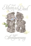 Me To You Tatty Teddy 3D Holographic Card - Mum & Dad Anniversary - Bears with yellow rose