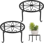 Lot De 2 Support Pour Plantes,Porte-Pots De Fleur En Fer Forgé,Support De Pot De Fleur En Fer Forgé,Décor Pour Intérieur Extérieur Jardin Maison Balcon