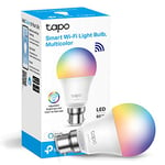 Tapo Smart Bulb, Smart WiFi LED Light, B22, 8.3W, Works with Amazon Alexa(Echo and Echo Dot) and Google Home, Colour-Changeable, No Hub Required (Tapo L530B) [Energy Class F], Multicolor
