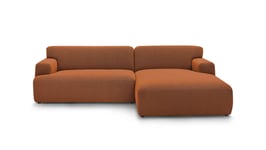 Canapé d'angle fixe 4 places BOBOCHIC X CONFORAMA CELESTIN coloris orange