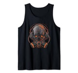 Skelton skull doomsday gas mask gothic horror novelty Tank Top