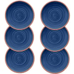 Rustic Swirl Indigo Melamine Dinner Plate Set (6)