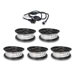 LED-list / Arbetsbelysning AGGE COB 230V - 1500 lm/m, 10 m, 5 st + Nätsladd (50 m)