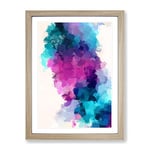 Beyond The Sky Abstract Framed Print for Living Room Bedroom Home Office Décor, Wall Art Picture Ready to Hang, Oak A4 Frame (34 x 25 cm)